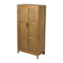 Xenos Kast Met Deuren-Webbing kast Bandung hoog - bruin - 140x70x40 cm