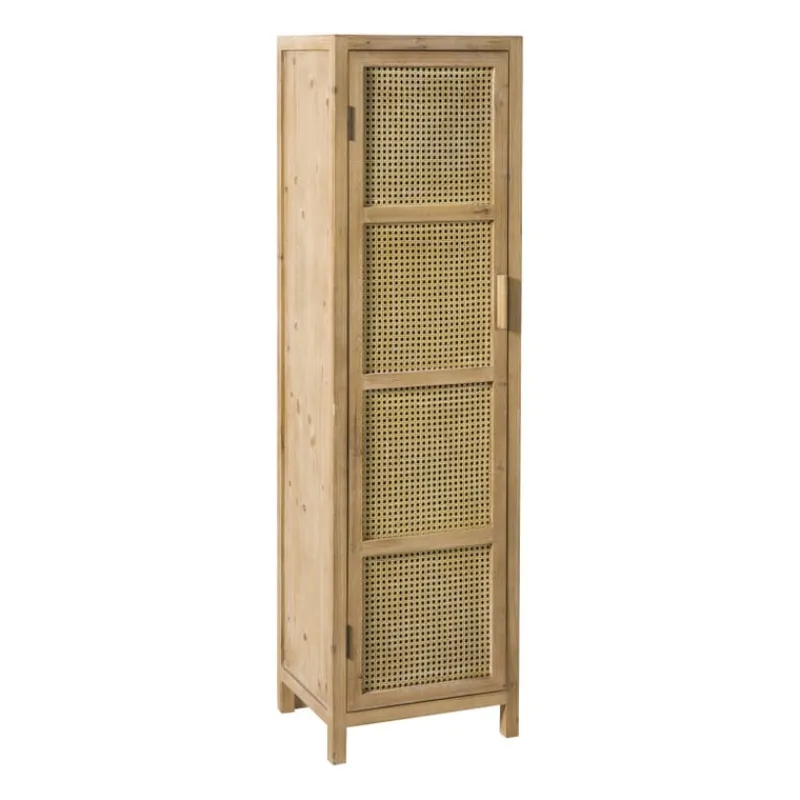 Xenos Kast Met Deuren-Webbing kast smal Bandung - naturel - 160.5x45x40.5 cm