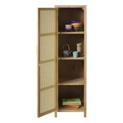 Xenos Kast Met Deuren-Webbing kast smal Bandung - naturel - 160.5x45x40.5 cm