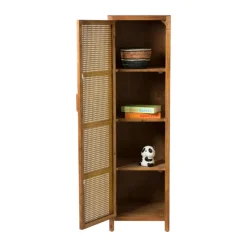 Xenos Kast Met Deuren-Webbing kast smal Bandung - bruin - 160.5x45x40.5 cm