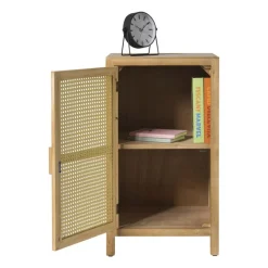 Xenos Nachtkastjes-Webbing nachtkastje Bandung - naturel - 80.5x45x40.5 cm