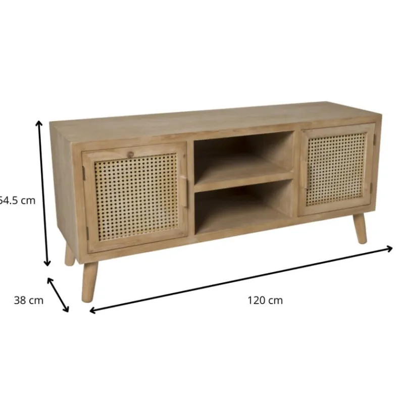 Xenos Tv Meubels|Dressoir-Webbing tv meubel Bandung - naturel - 54.5x120x38 cm