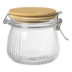 Xenos Voorraadpotten-Weckpot met bamboe deksel - 500 ml