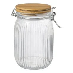 Xenos Voorraadpotten-Weckpot met bamboe deksel - 1 liter