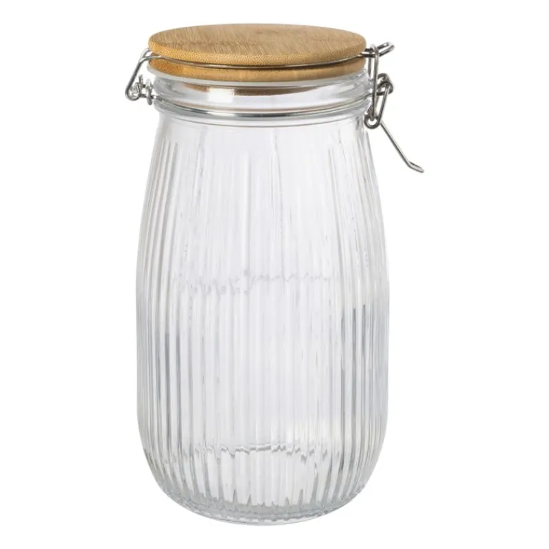 Xenos Voorraadpotten-Weckpot met bamboe deksel - 1.5 liter