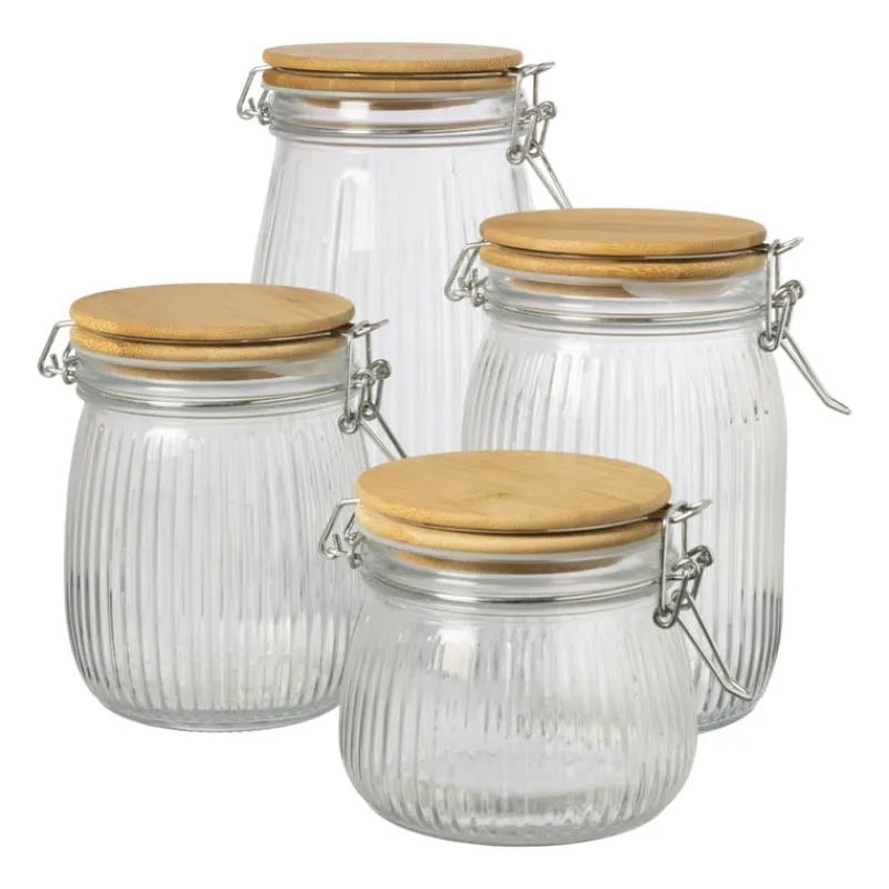 Xenos Voorraadpotten-Weckpot met bamboe deksel - 750 ml