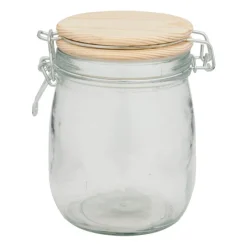 Xenos Voorraadpotten-Weckpot met houten deksel - 750 ml