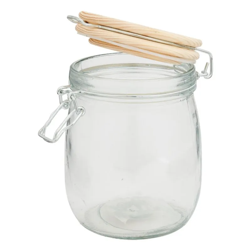 Xenos Voorraadpotten-Weckpot met houten deksel - 750 ml