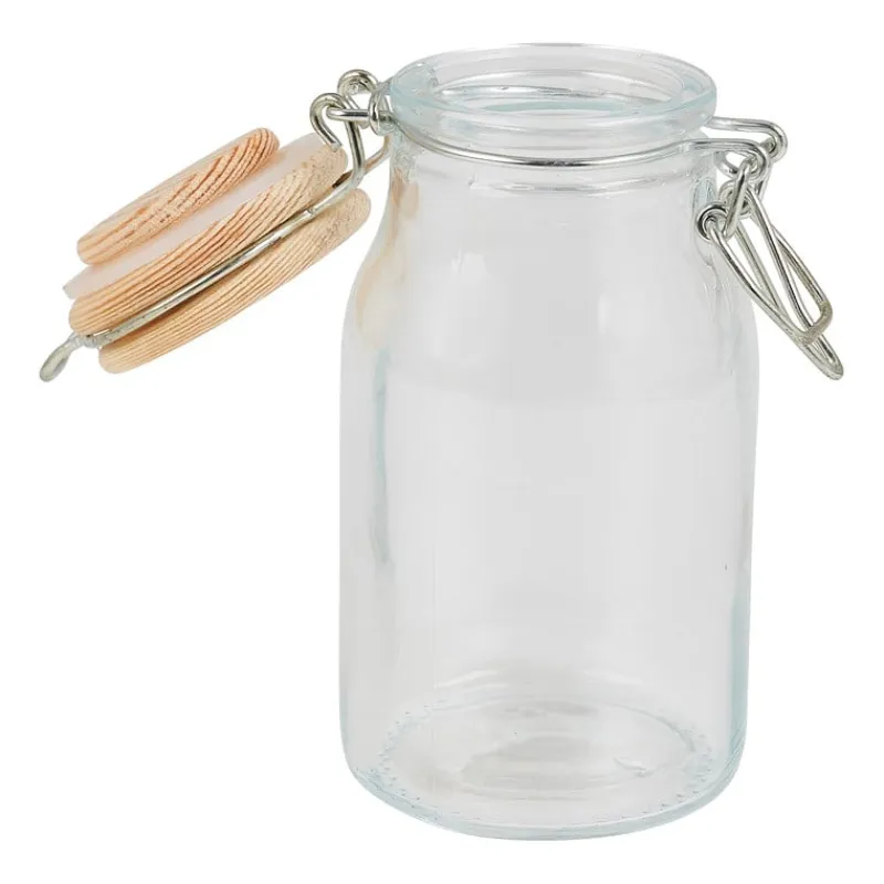 Xenos Voorraadpotten-Weckpot met houten deksel - 170 ml