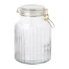 Xenos Voorraadpotten-Weckpot ribbel met gouden deksel - 1.7 liter