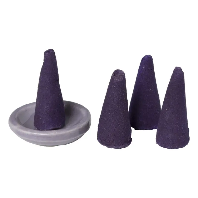 Xenos Wierook-Wierook set - lavendel - kegels met schaaltje