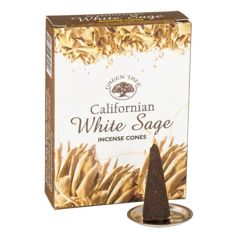 Greentree Wierook-Wierookkegeltjes Californian White Sage - set van 10