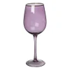 Xenos Wijnglazen-Wijnglas gouden rand - paars - 380 ml