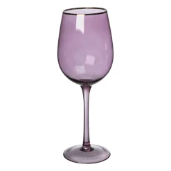 Xenos Wijnglazen-Wijnglas gouden rand - paars - 380 ml