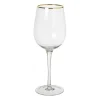 Xenos Bruiloft|Wijnglazen-Wijnglas gouden rand - transparant - 380 ml