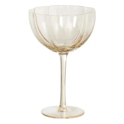 Xenos Wijnglazen-Wijnglas groot geschulpt - goudkleurig - 350 ml