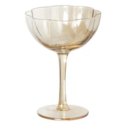 Xenos Wijnglazen-Wijnglas klein geschulpt - goudkleurig - 150 ml