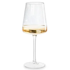 Xenos Wijnglazen-Wijnglas ribbel groot - glas - 400 ml