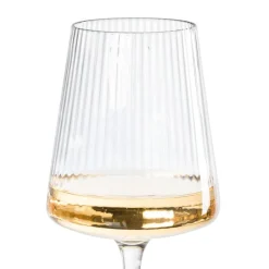 Xenos Wijnglazen-Wijnglas ribbel groot - glas - 400 ml