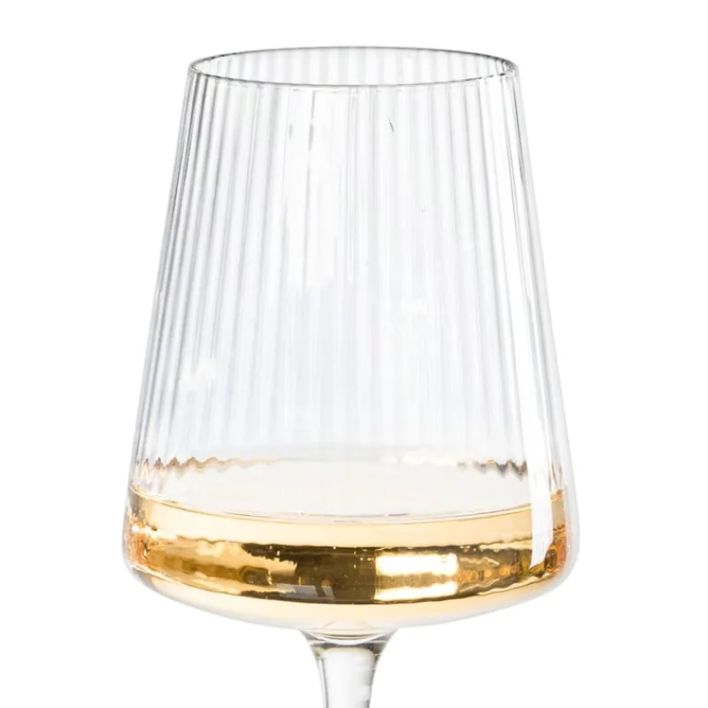 Xenos Wijnglazen-Wijnglas ribbel groot - glas - 400 ml