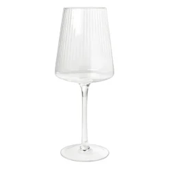 Xenos Wijnglazen-Wijnglas ribbel groot - glas - 400 ml