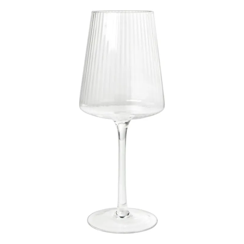 Xenos Wijnglazen-Wijnglas ribbel groot - glas - 400 ml