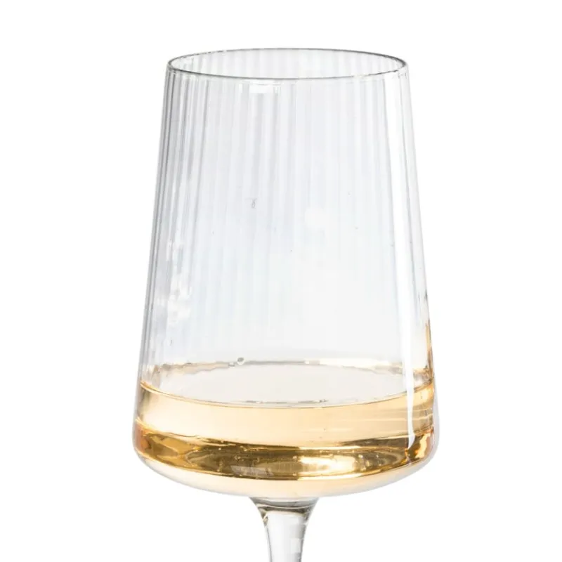 Xenos Wijnglazen-Wijnglas ribbel klein - glas - 300 ml