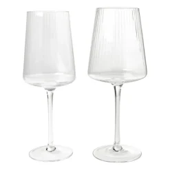 Xenos Wijnglazen-Wijnglas ribbel klein - glas - 300 ml