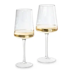Xenos Wijnglazen-Wijnglas ribbel klein - glas - 300 ml