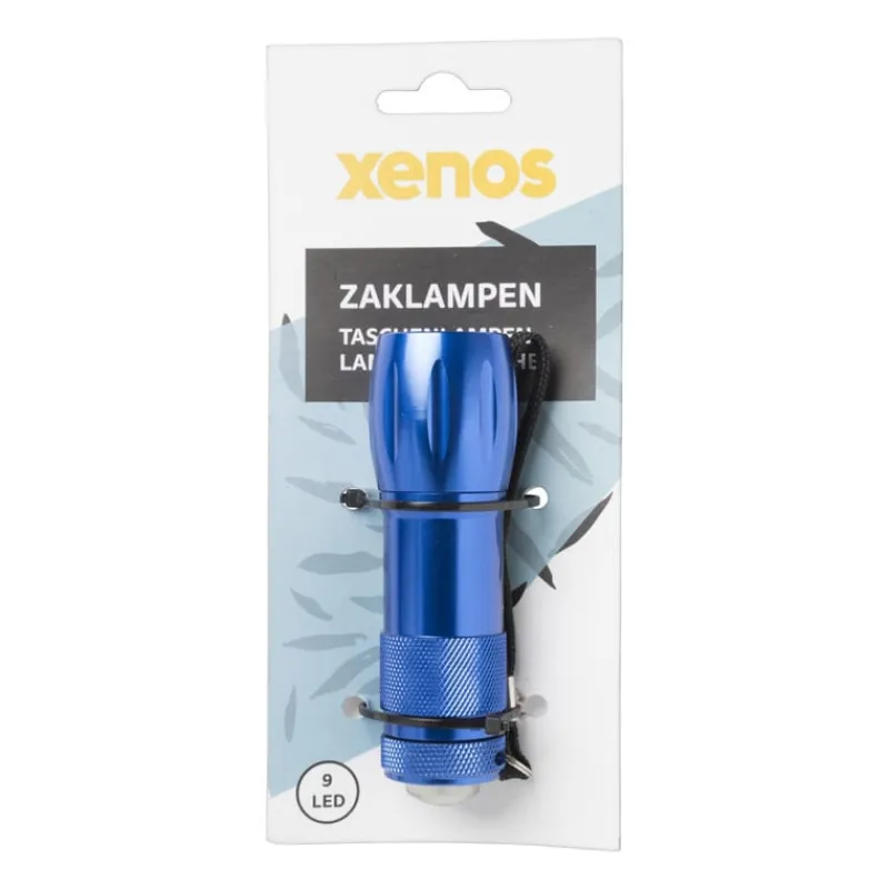 Xenos Kerstcadeaus-Zaklamp gekleurd - 9,6x3,3x3,3 cm