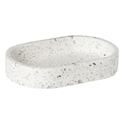 Xenos Zeepbakjes-Zeepbakje Terrazzo - wit - 2x13x9 cm