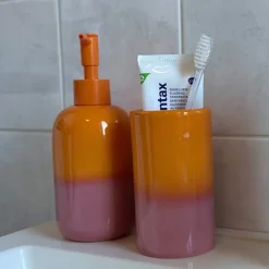 Xenos Zeeppompjes|Kerstcadeaus-Zeeppompje duo - oranje/roze - ø7.3x18.3 cm