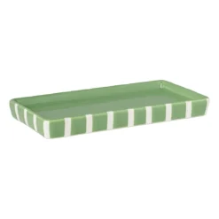 Xenos Zeepbakjes|Kerstcadeaus-Zeepschaaltje blokjes - groen/wit - 1.3x15.8x8.3 cm