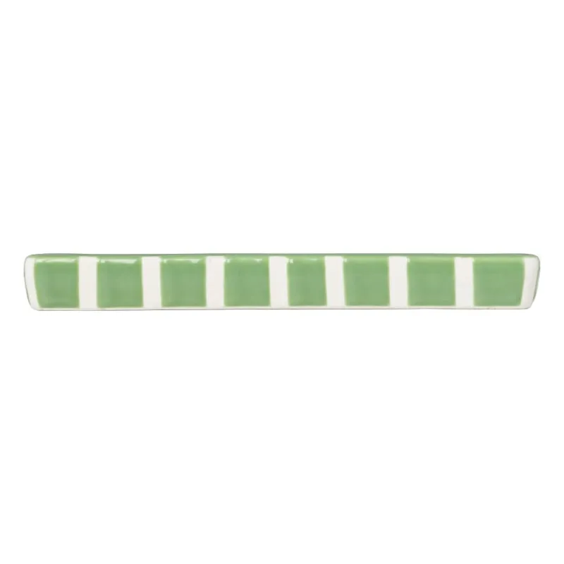 Xenos Zeepbakjes|Kerstcadeaus-Zeepschaaltje blokjes - groen/wit - 1.3x15.8x8.3 cm