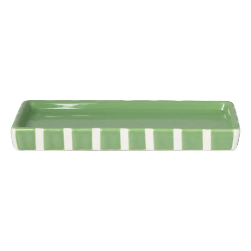 Xenos Zeepbakjes|Kerstcadeaus-Zeepschaaltje blokjes - groen/wit - 1.3x15.8x8.3 cm