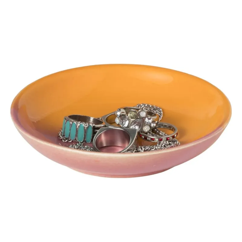 Xenos Zeepbakjes|Kerstcadeaus-Zeepschaaltje duo - oranje/roze - ø11x2.2 cm