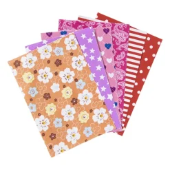 Xenos Knutselspullen-Zelfklevende stof - multikleur - set van 6