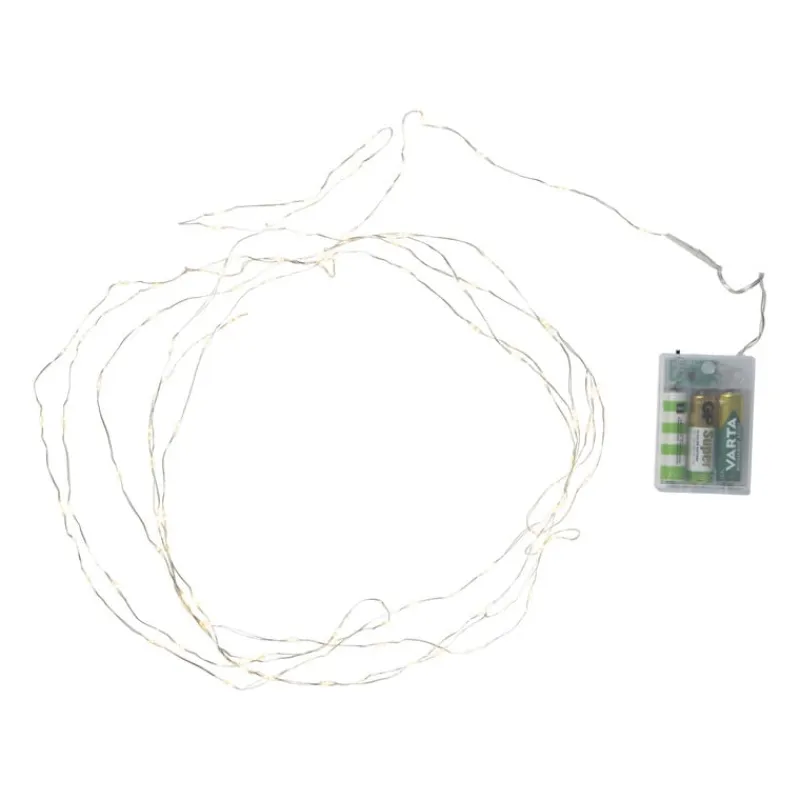 Xenos Kerstverlichting|Kerstboom Verlichting-Zilverdraad verlichting met 100 LED lampjes - warm wit - 4.95 meter