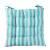 Xenos Kussens-Zitkussen streep - groen/blauw - 40x40 cm