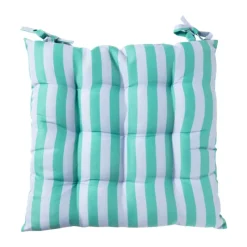 Xenos Kussens-Zitkussen streep - groen/blauw - 40x40 cm