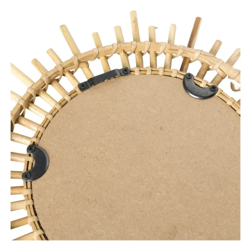 Xenos Wandspiegels-Zonnespiegel bamboe - ø29 cm