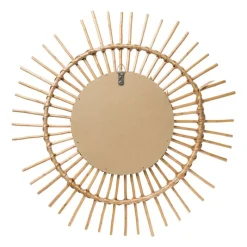 Xenos Wandspiegels-Zonnespiegel met rotan rand - ø55 cm