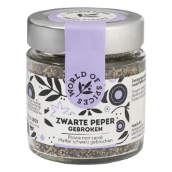 Xenos Kruiden En Specerijen-Zwarte peper gebroken - 75 gram